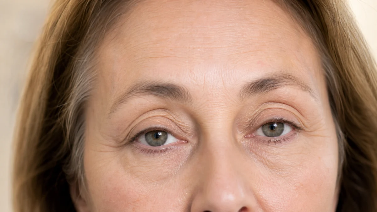 Eye area photographed for blepharoplasty comparison