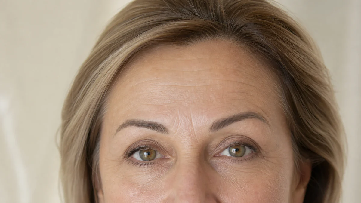 Adult forehead and brow area during facial assessment