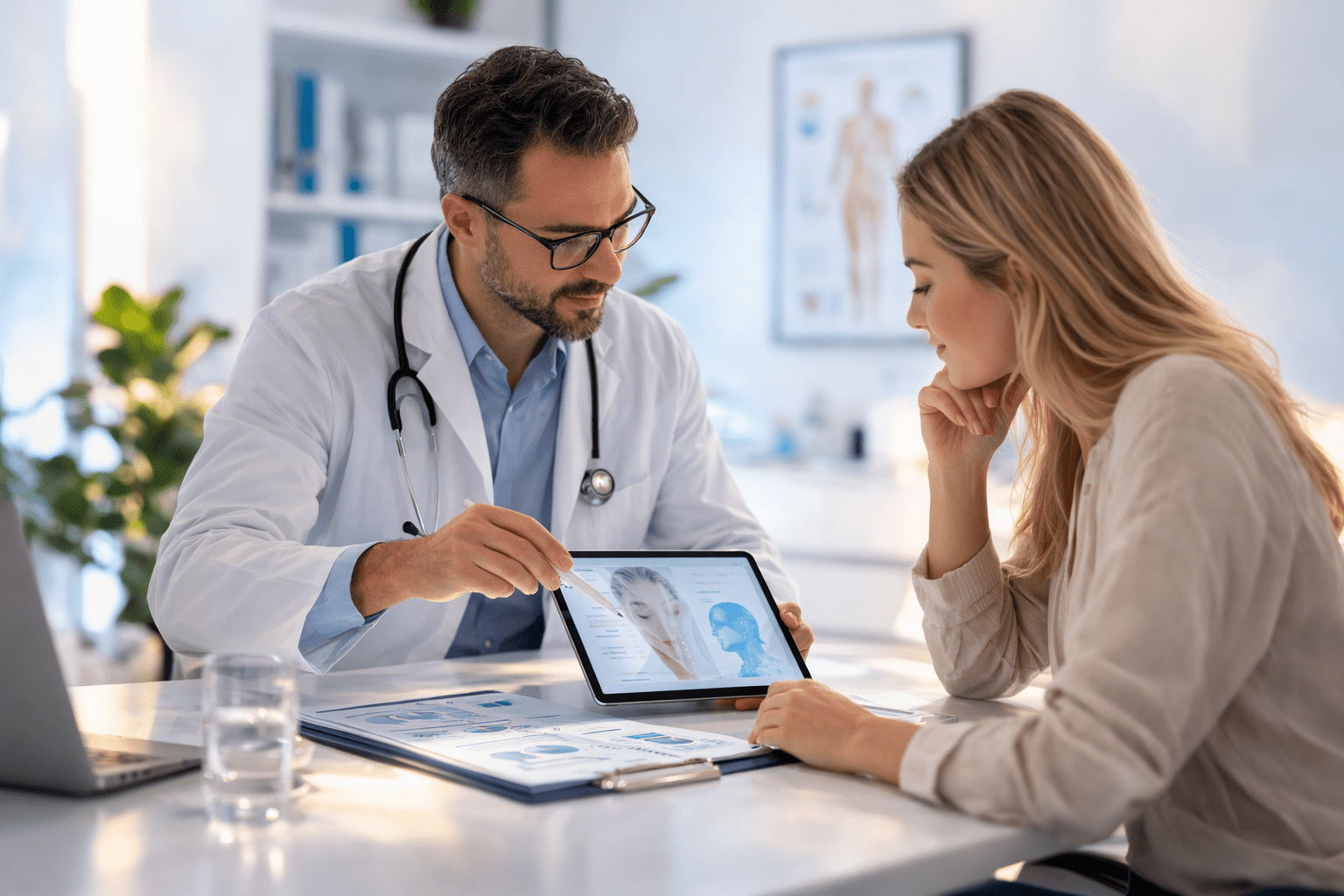Medical consultation in a modern office