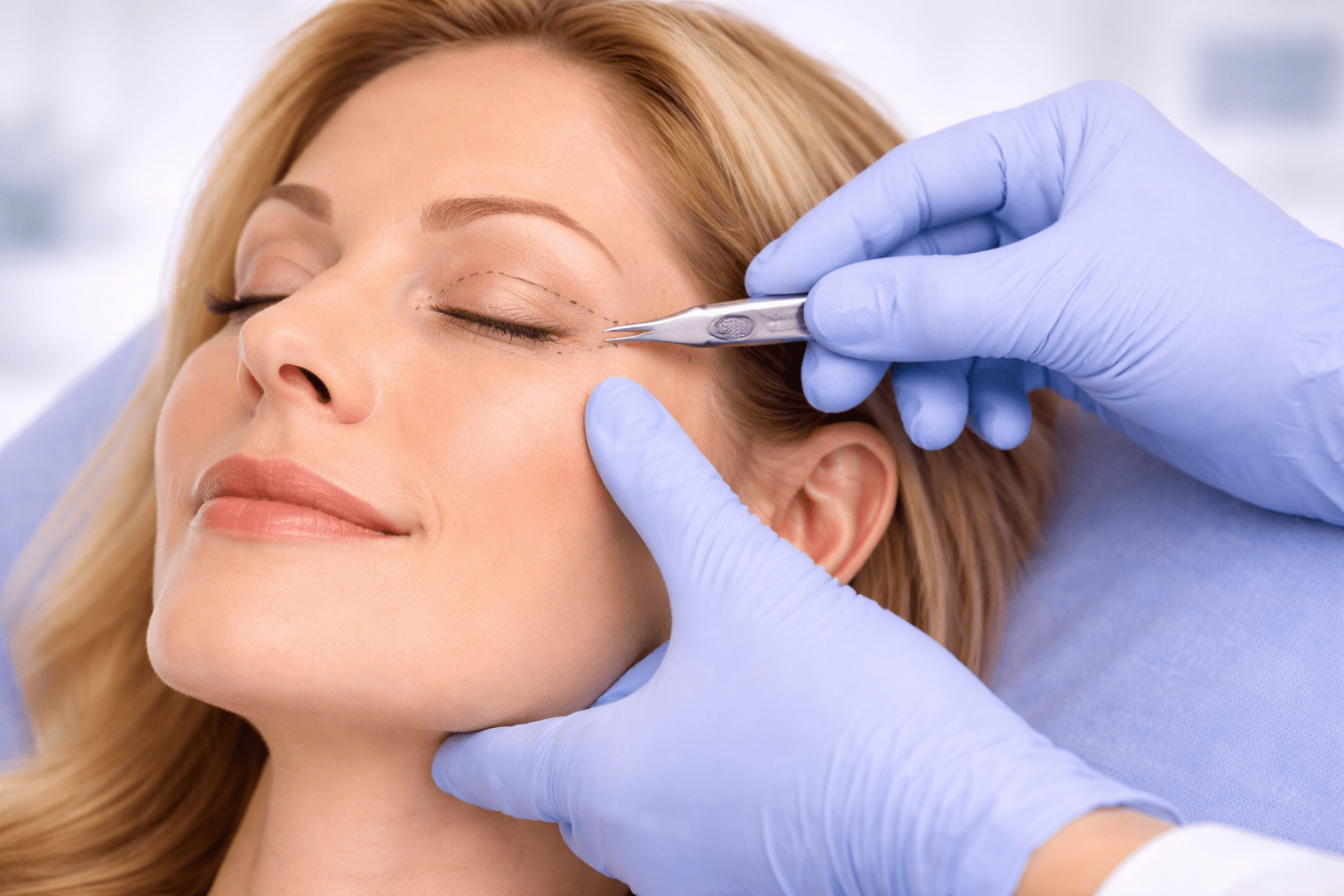 Medical procedure on a patient's head