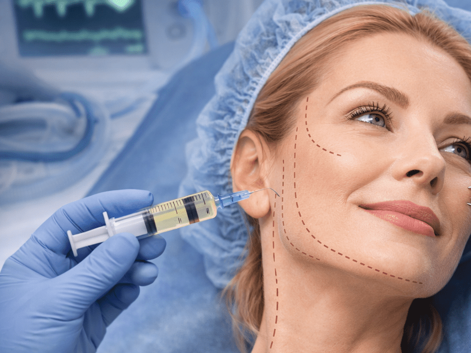 Medical procedure with patient preparation.
