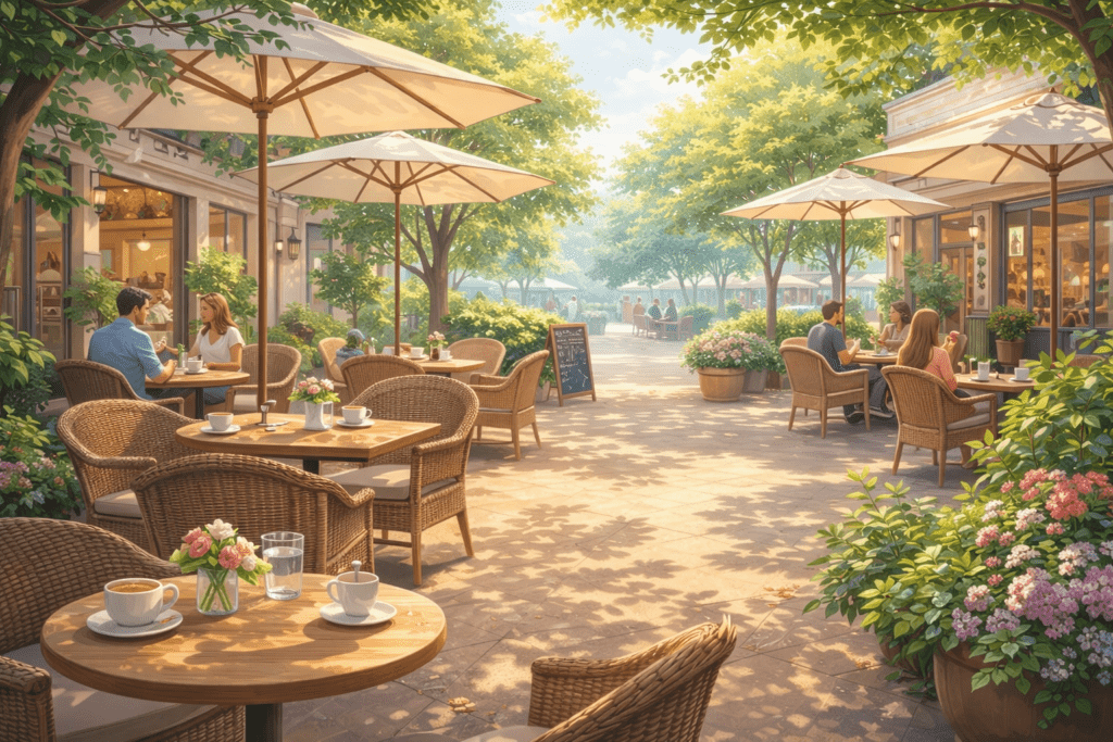 caffe park, flowers destination guide